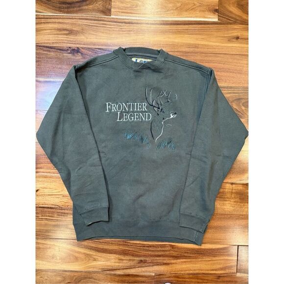 Size L - vintage 1990s embroidered deer hunting sweatshirt crewneck ￼ - Picture 1 of 8